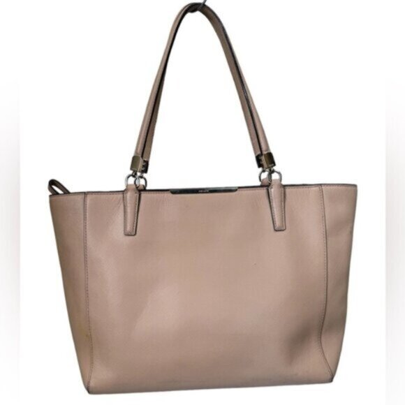 Coach Madison East West Saffiano Leather Tote Shoulder Bag Shopper Tan Neutral - Picture 2 of 15